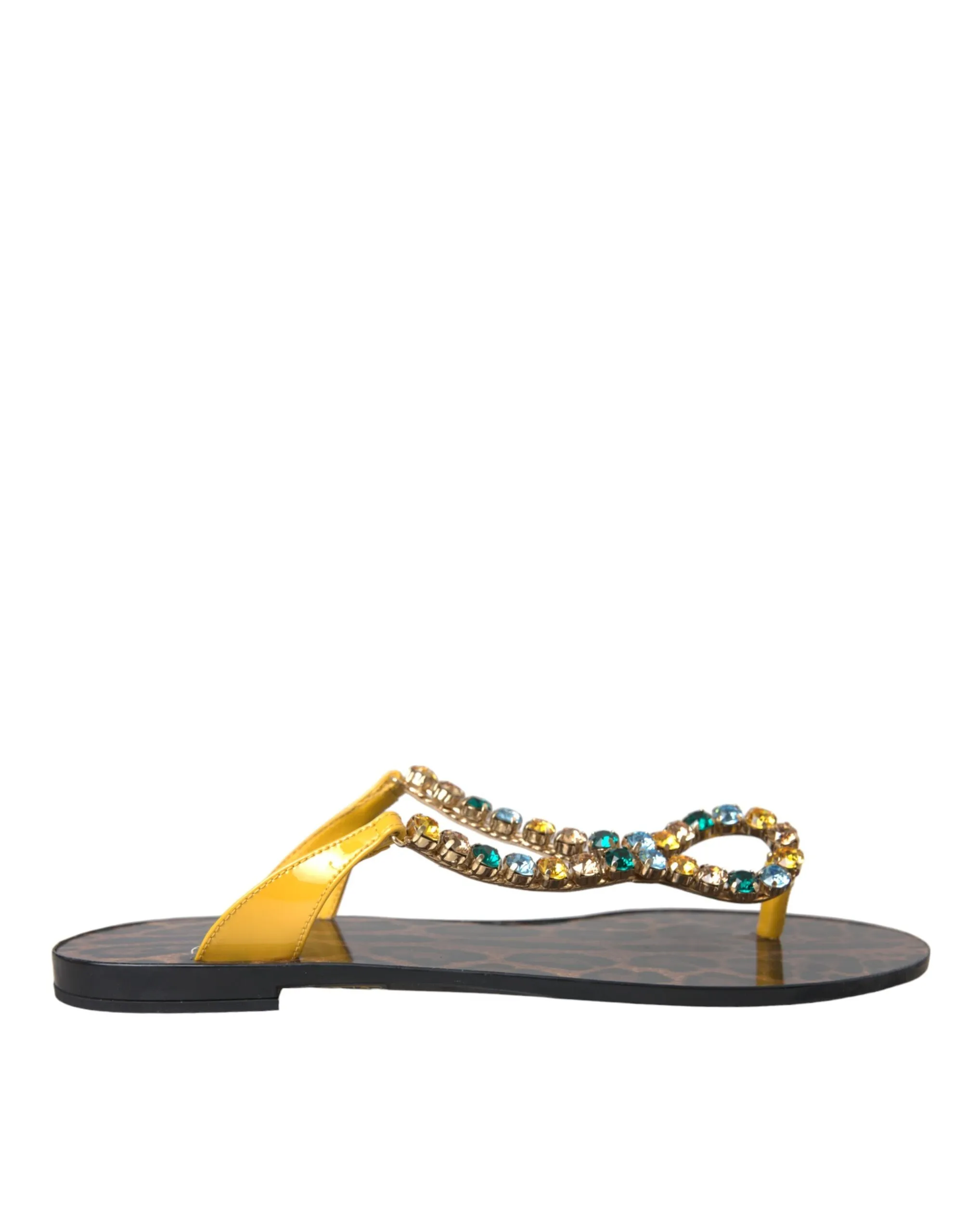 Dolce & Gabbana Women's Multicolor Crystal Sandals Flip Flops Shoes