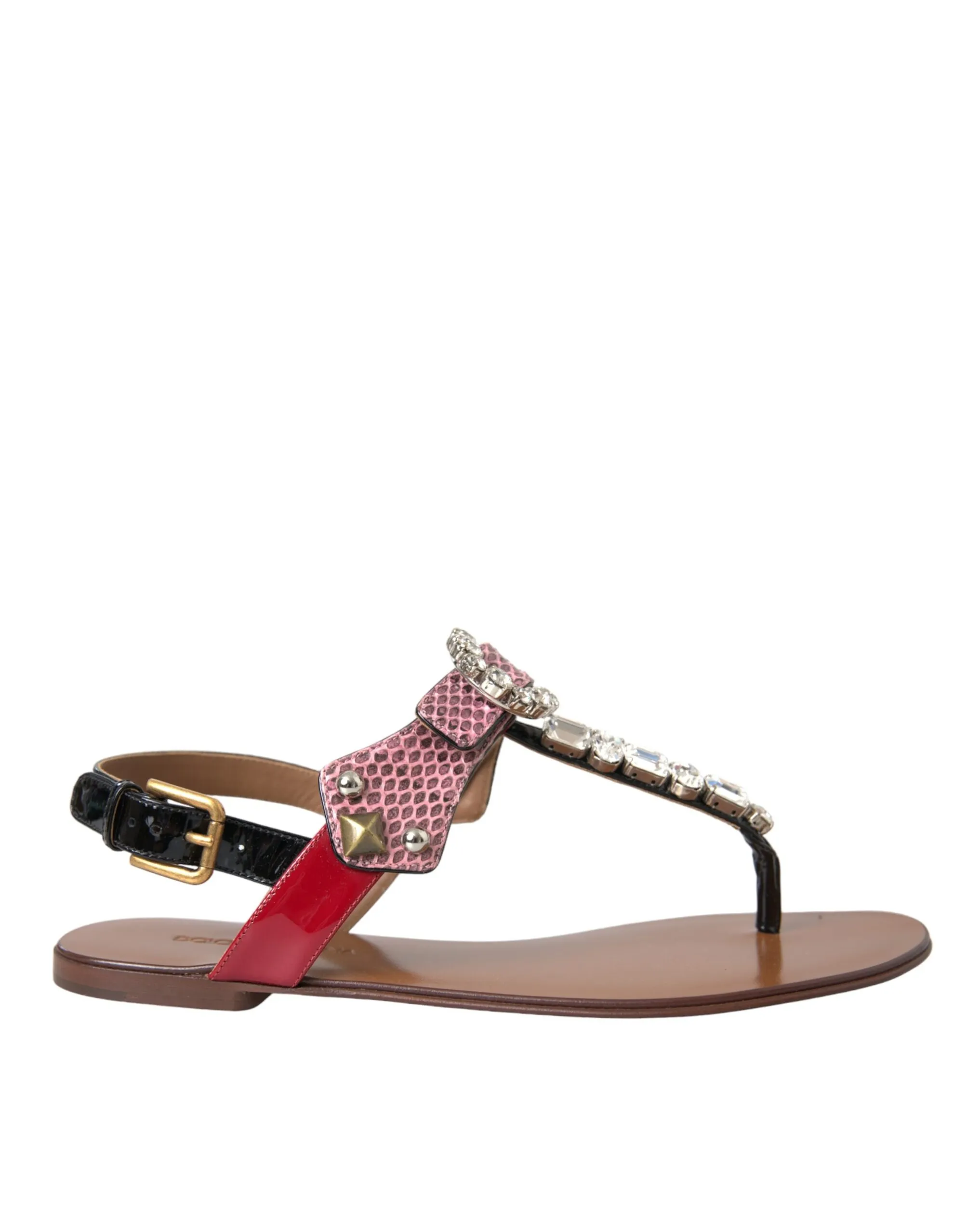 Dolce & Gabbana Women's Multicolor Crystal Sandals Flip Flops Shoes