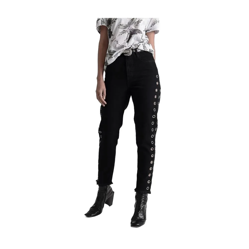 One Teaspoon Women's Black Cotton Jeans & Pant