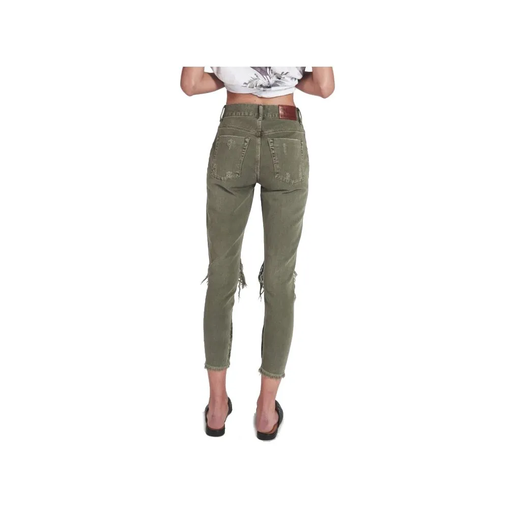 One Teaspoon Women's Green Cotton Jeans & Pant