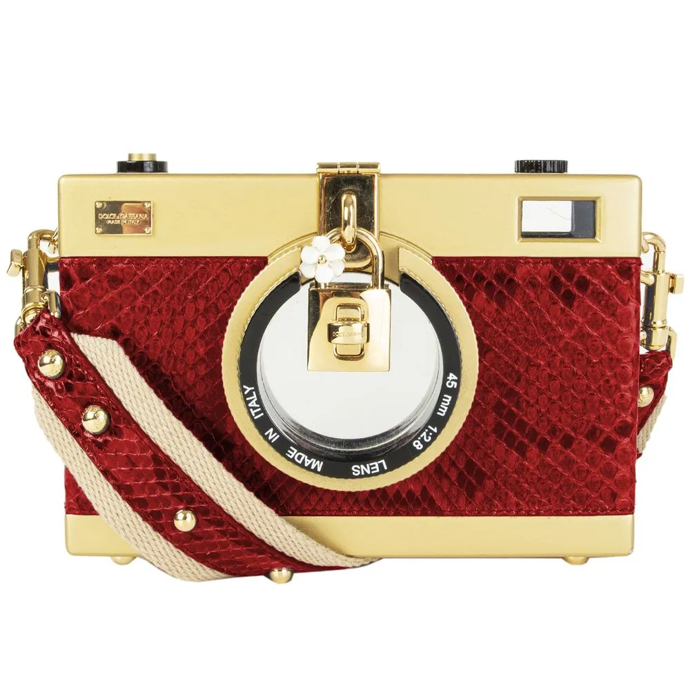 Dolce & Gabbana Women's Red Leather Di Pitone Crossbody Bag