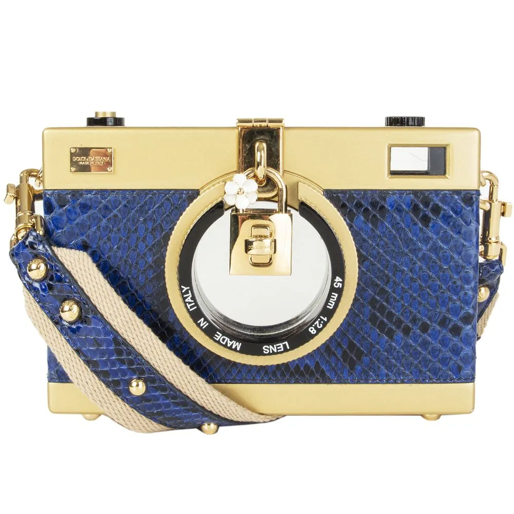 Dolce & Gabbana Women's Blue Leather Di Pitone Crossbody Bag
