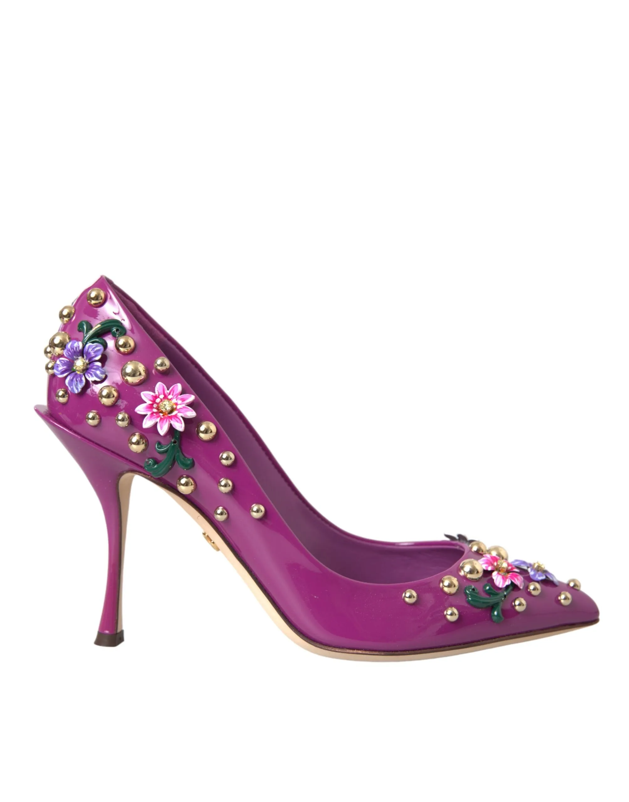 Dolce & Gabbana Women's Purple Embellished High Heels Pumps Shoes