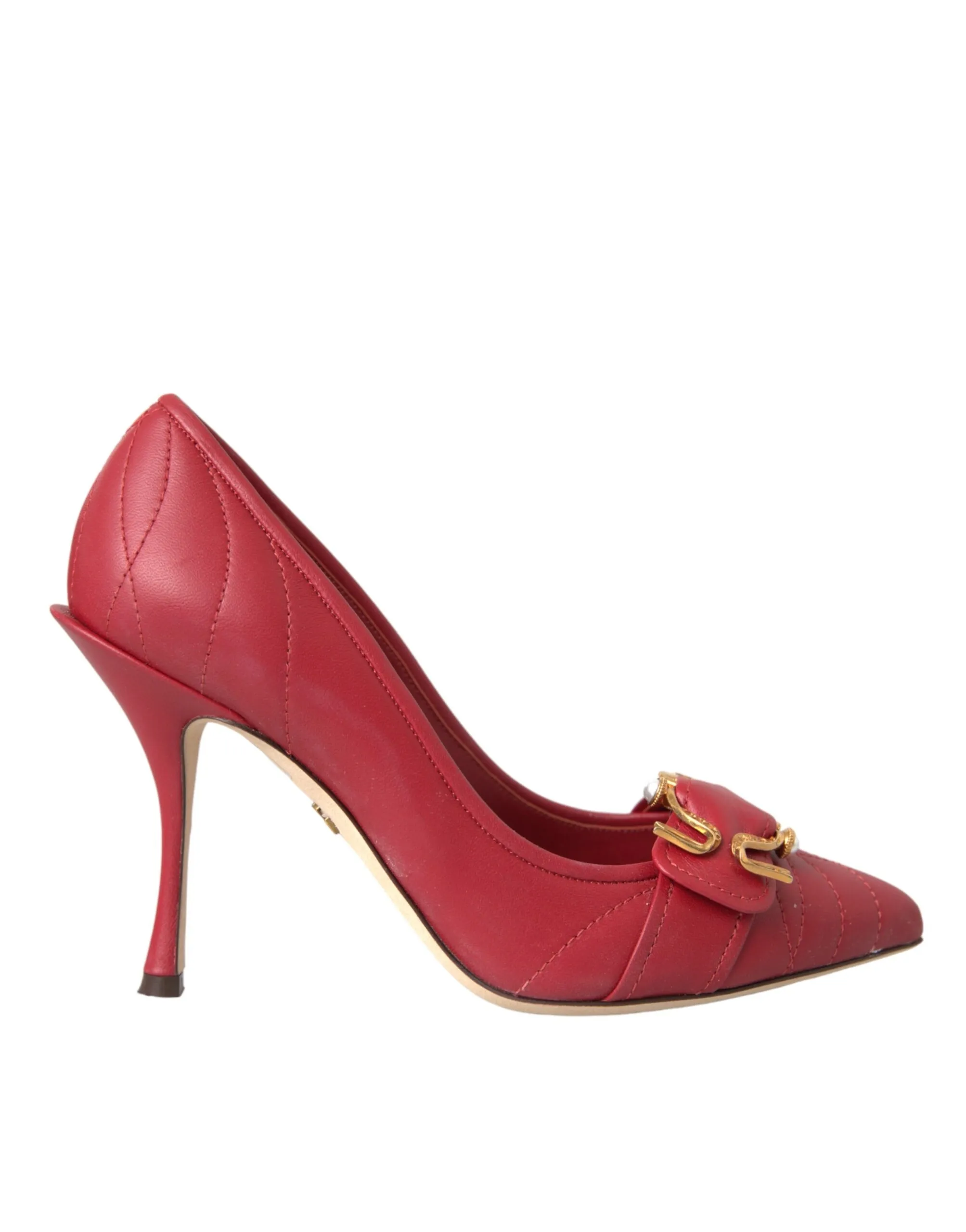 Dolce & Gabbana Women's Red Devotion Leather Heels Pumps Shoes