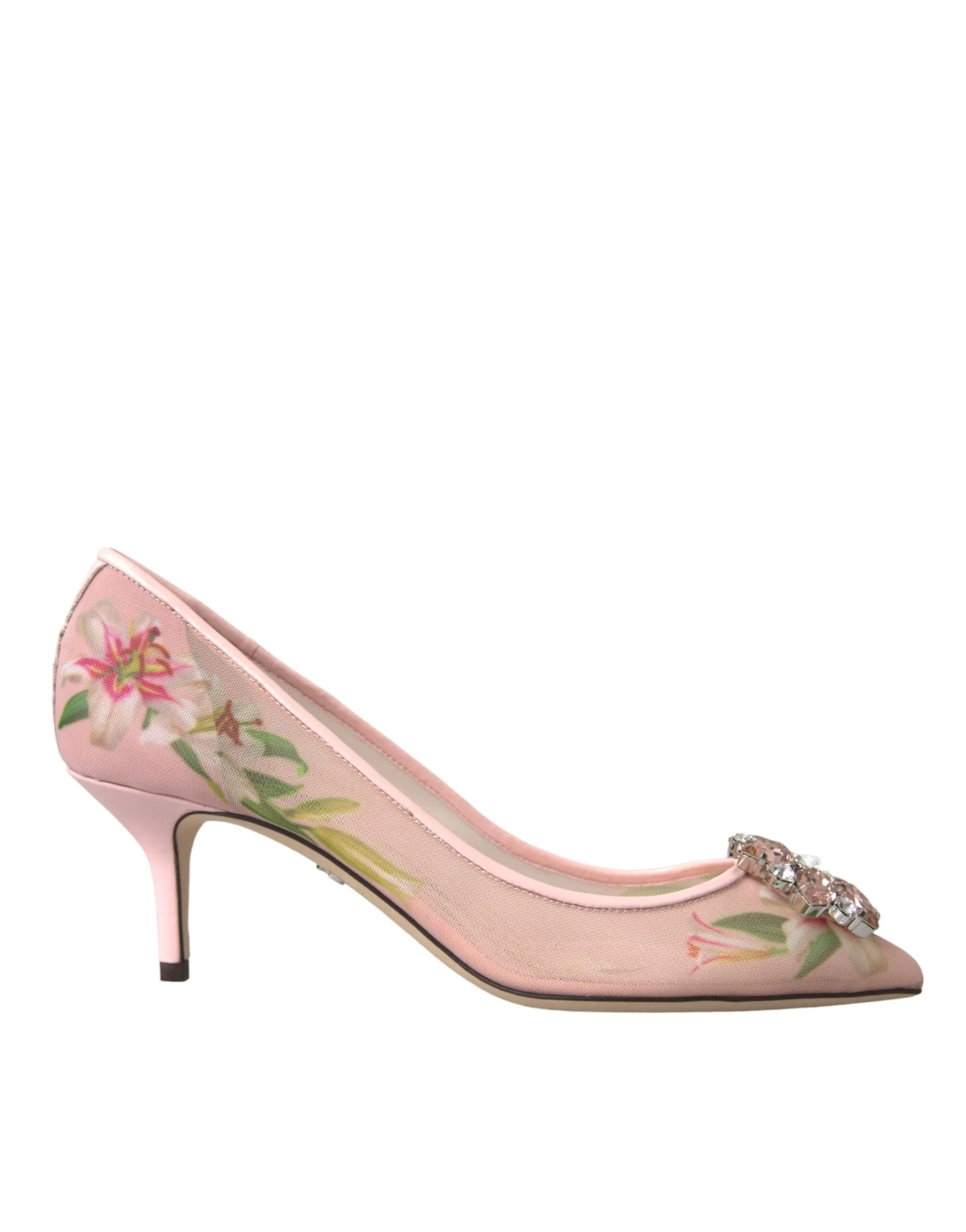 Dolce & Gabbana Women's Pink Floral Crystal Bellucci Pumps Shoes