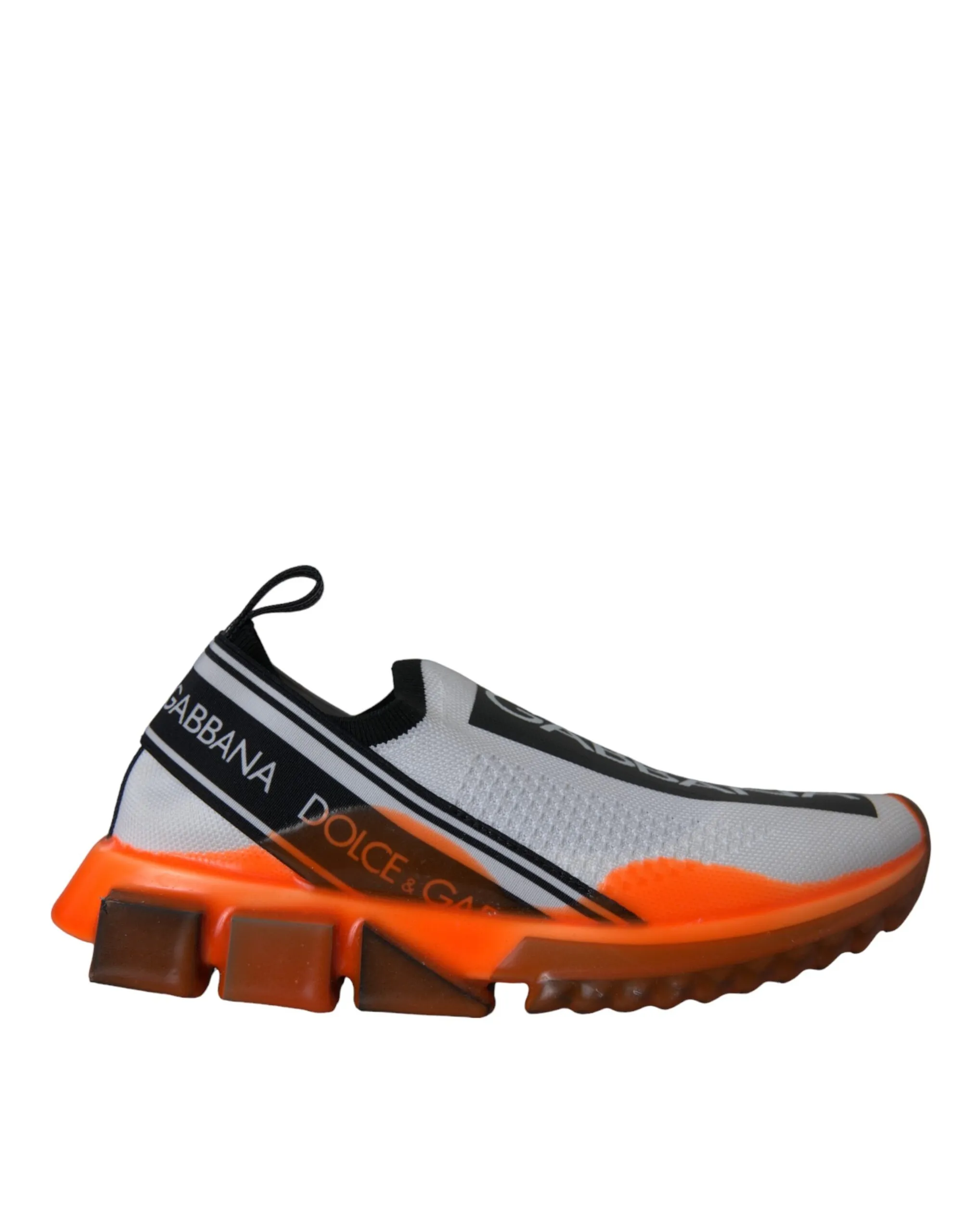 Dolce & Gabbana Women's Black White Orange Slip On Sorrento Sneakers Shoes