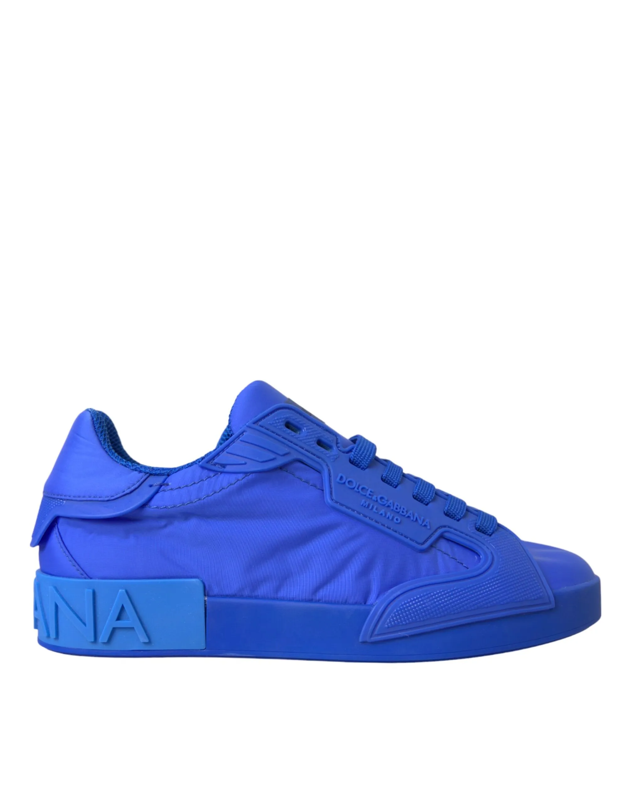 Dolce & Gabbana Women's Blue Leather Fabric Low Top Sneakers Shoes