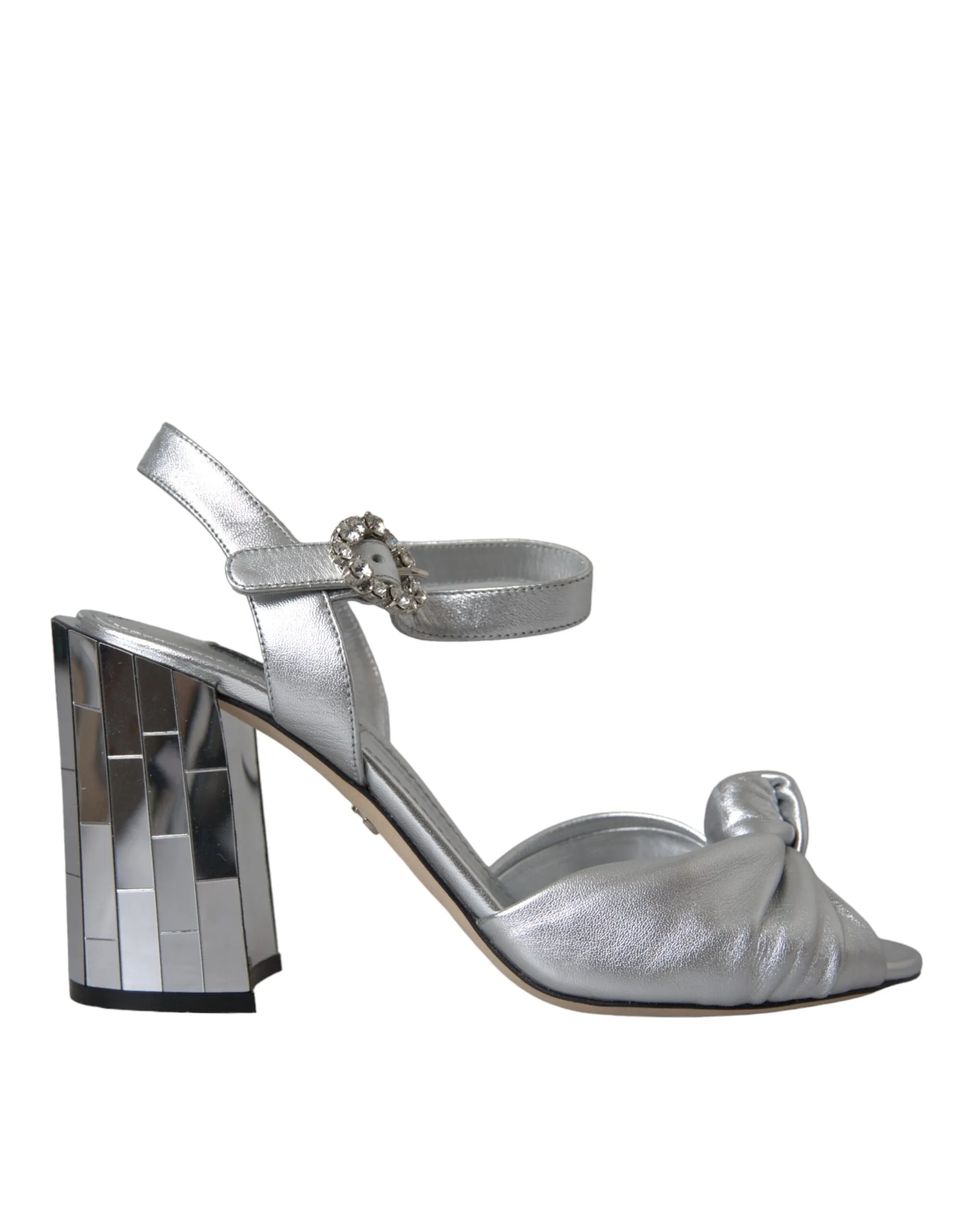 Dolce & Gabbana Women's Silver Crystal Ankle Strap Keira Sandal Shoes