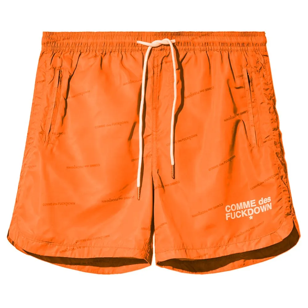 Comme Des Fuckdown Men's Orange Polyester Men's Swimwear Shorts