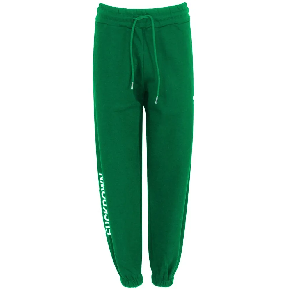 Comme Des Fuckdown Women's Green Cotton Jeans & Pant