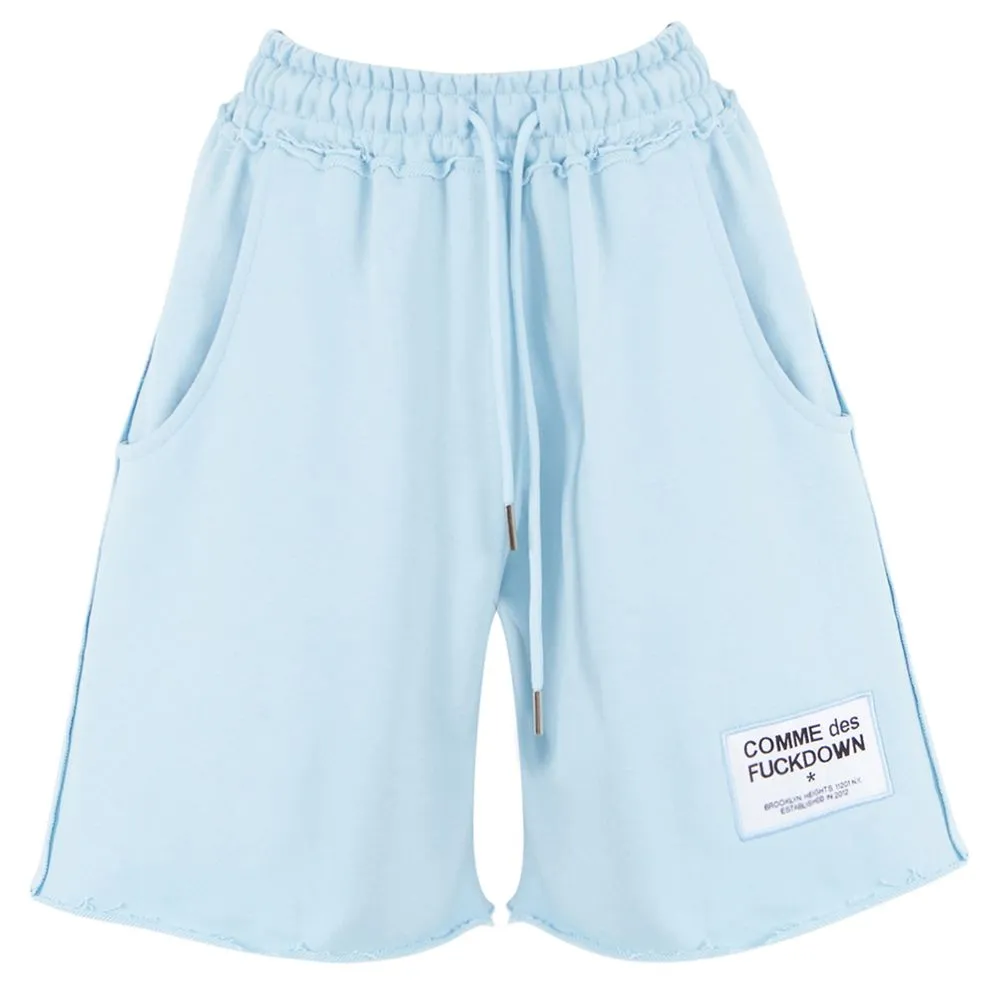 Comme Des Fuckdown Women's Light Blue Cotton Short