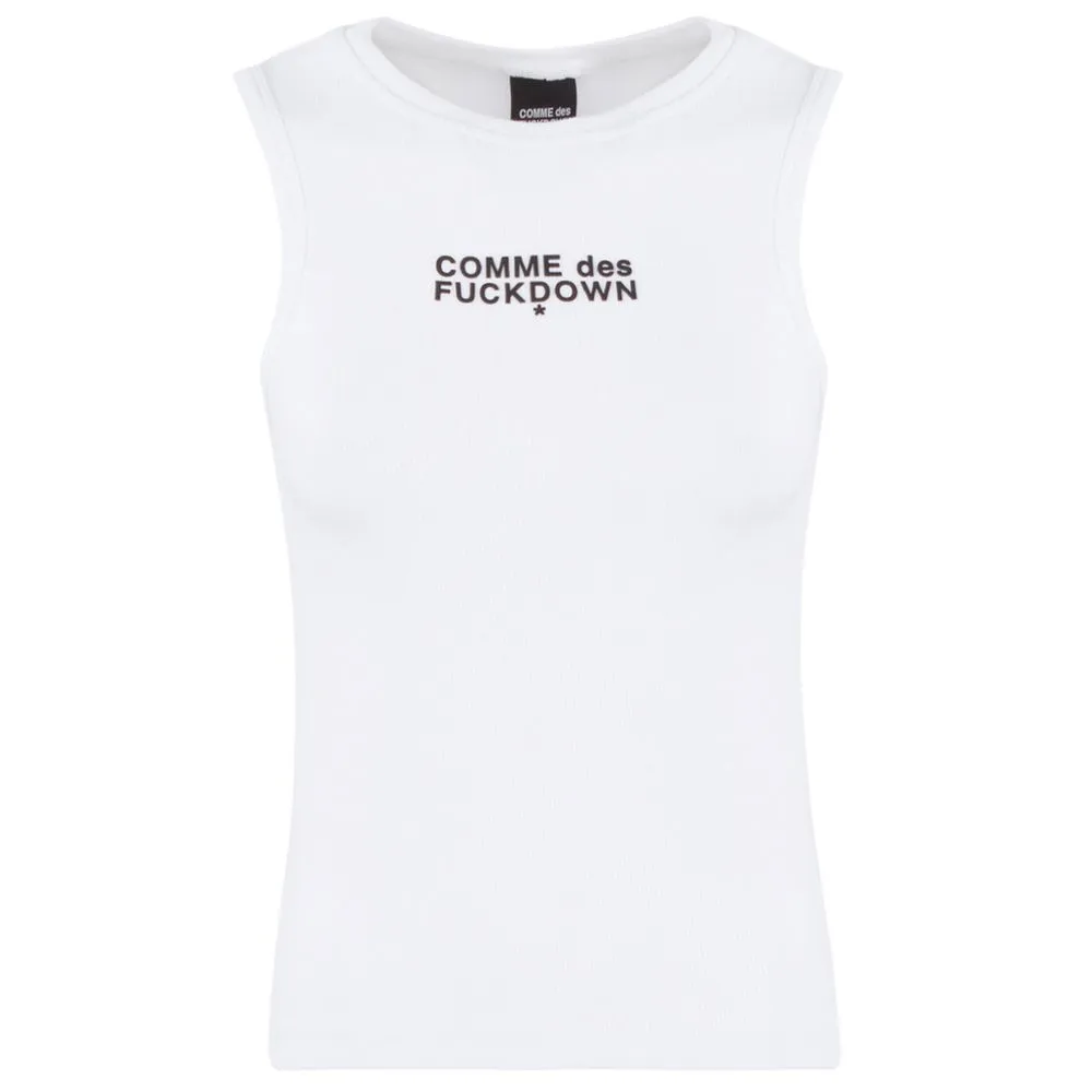 Comme Des Fuckdown Women's White Cotton Tops & T-Shirt
