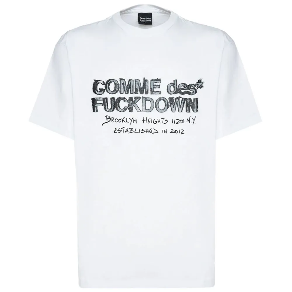 Comme Des Fuckdown Men's White Cotton T-Shirt