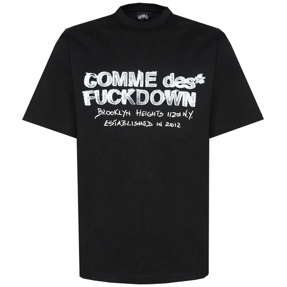 Comme Des Fuckdown Men's Black Cotton T-Shirt