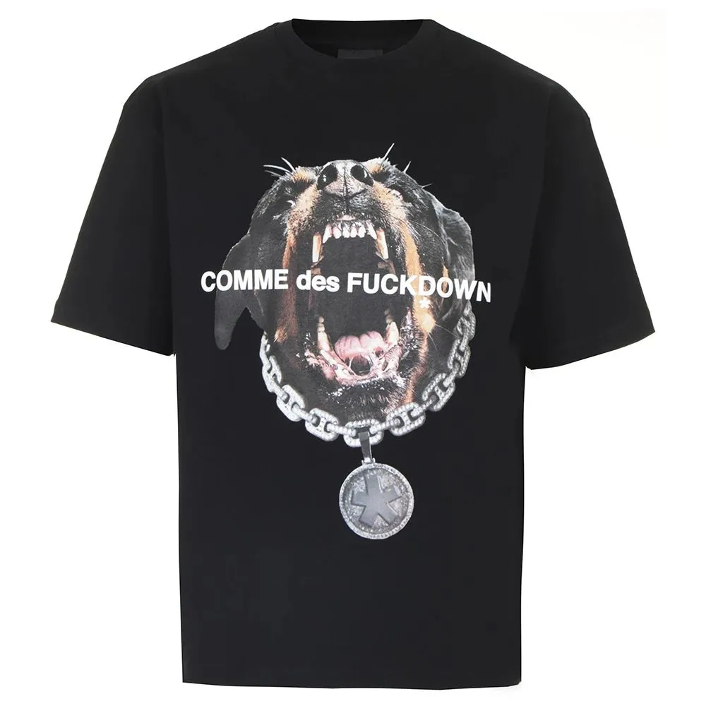 Comme Des Fuckdown Men's Black Cotton T-Shirt