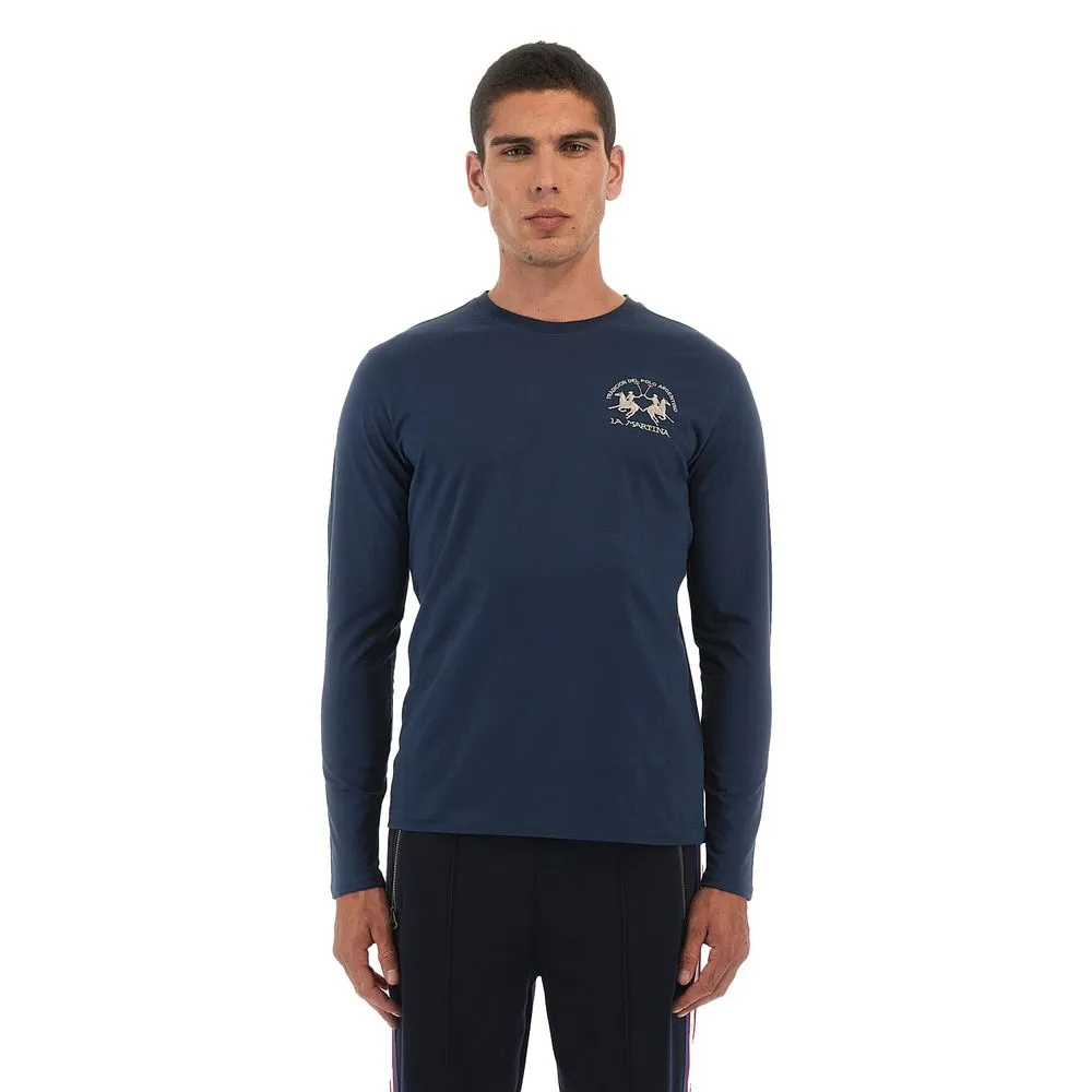 La Martina Men's Blue Cotton T-Shirt