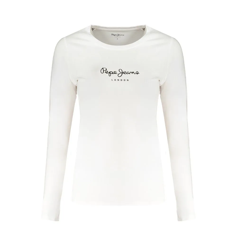 Pepe Jeans Women's White Cotton Tops & T-Shirt