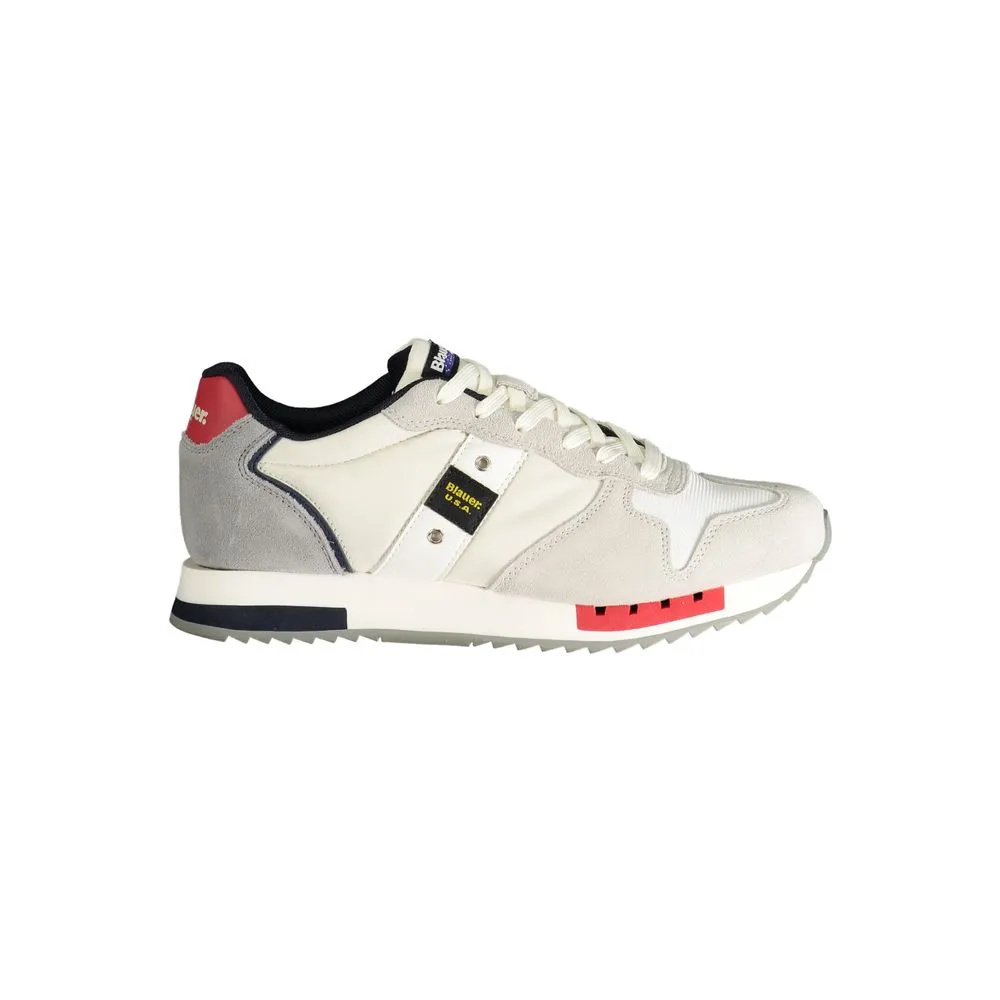 Blauer Men's White Polyester Sneaker
