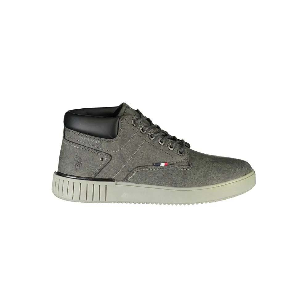 U.S. POLO ASSN. Men's Elegant Gray Lace-Up Boots with Contrast Details