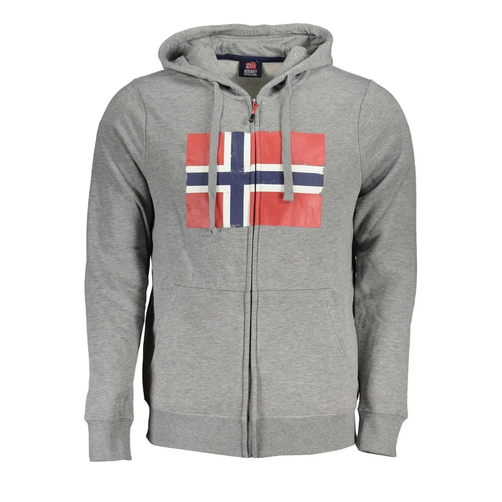Norway 1963 Men's Sleek Gray Hooded Fleece Sweatshirt