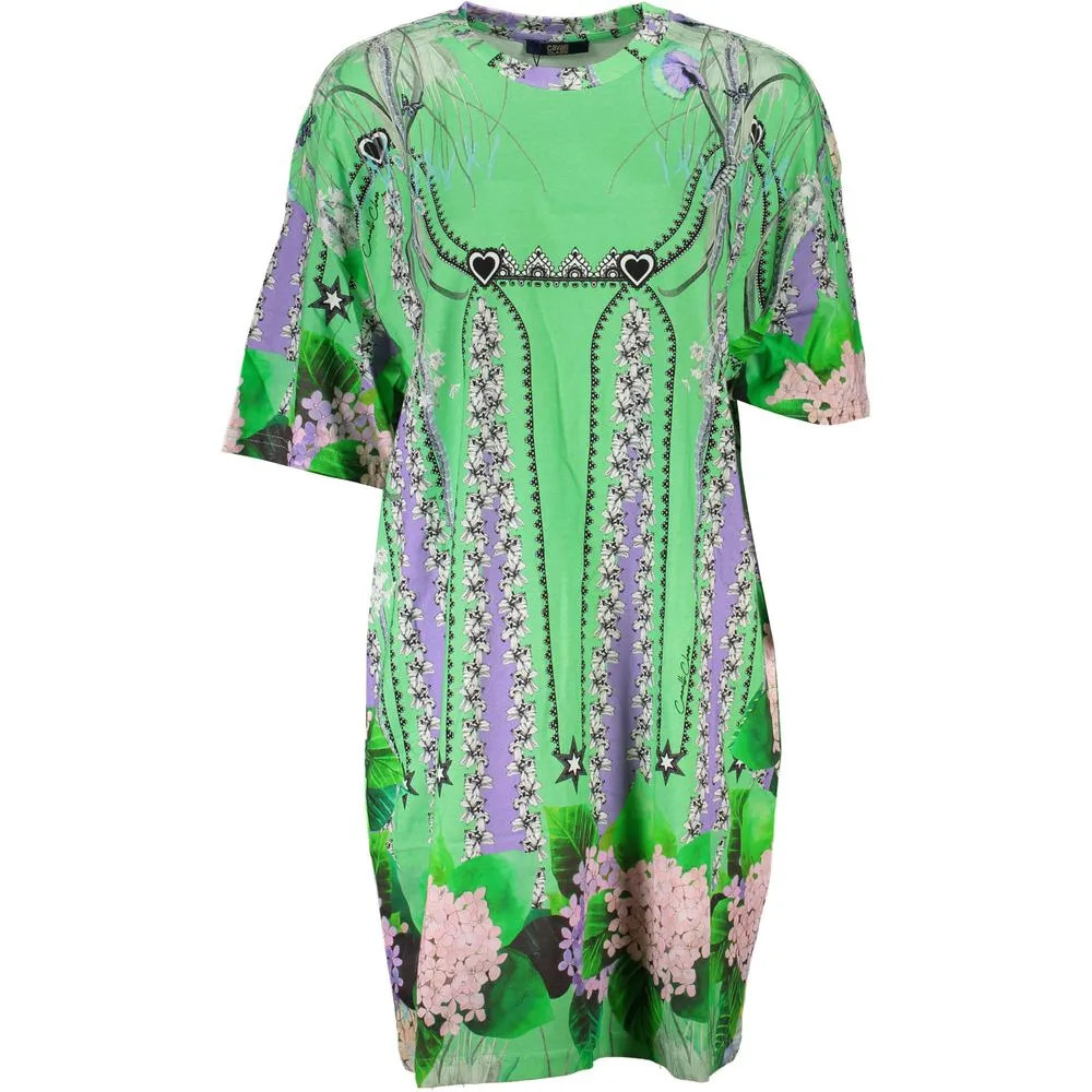 Cavalli Class Women's Green Cotton Dress