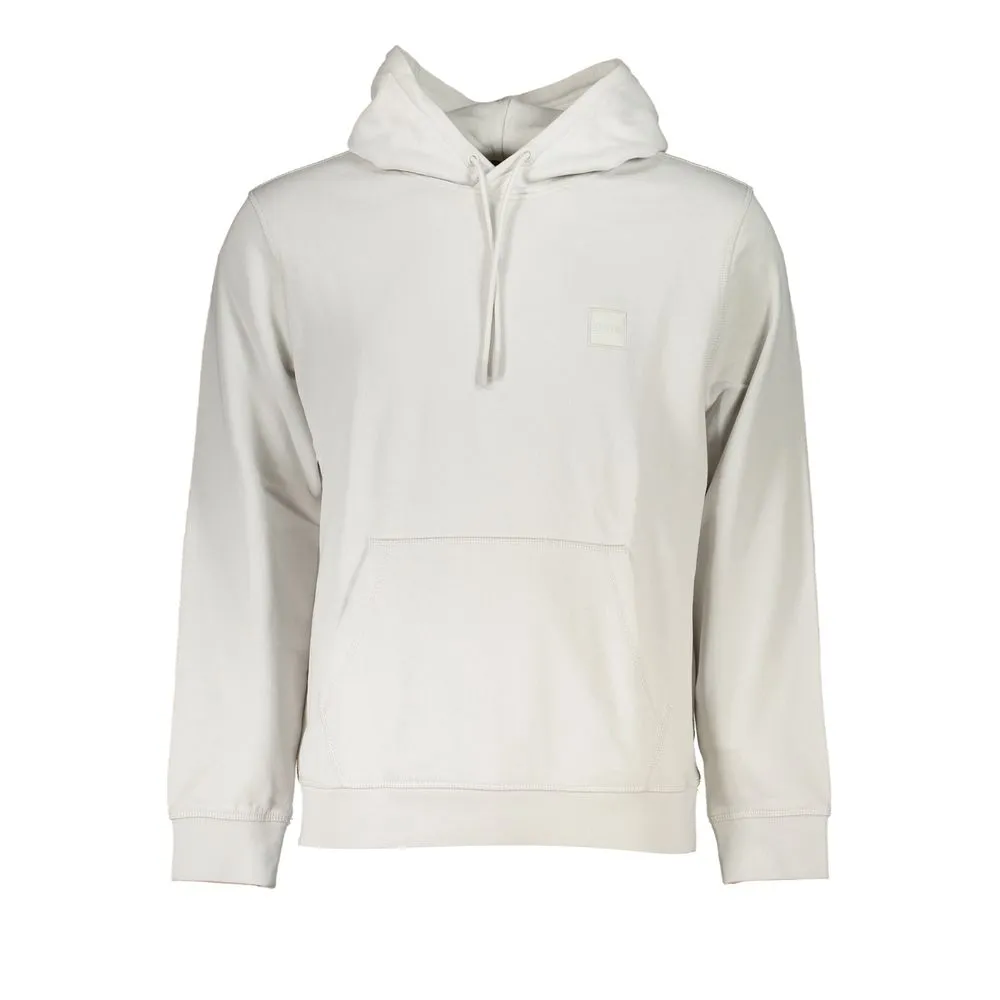 Hugo Boss Men's Gray Cotton Mens Hooded Sweater