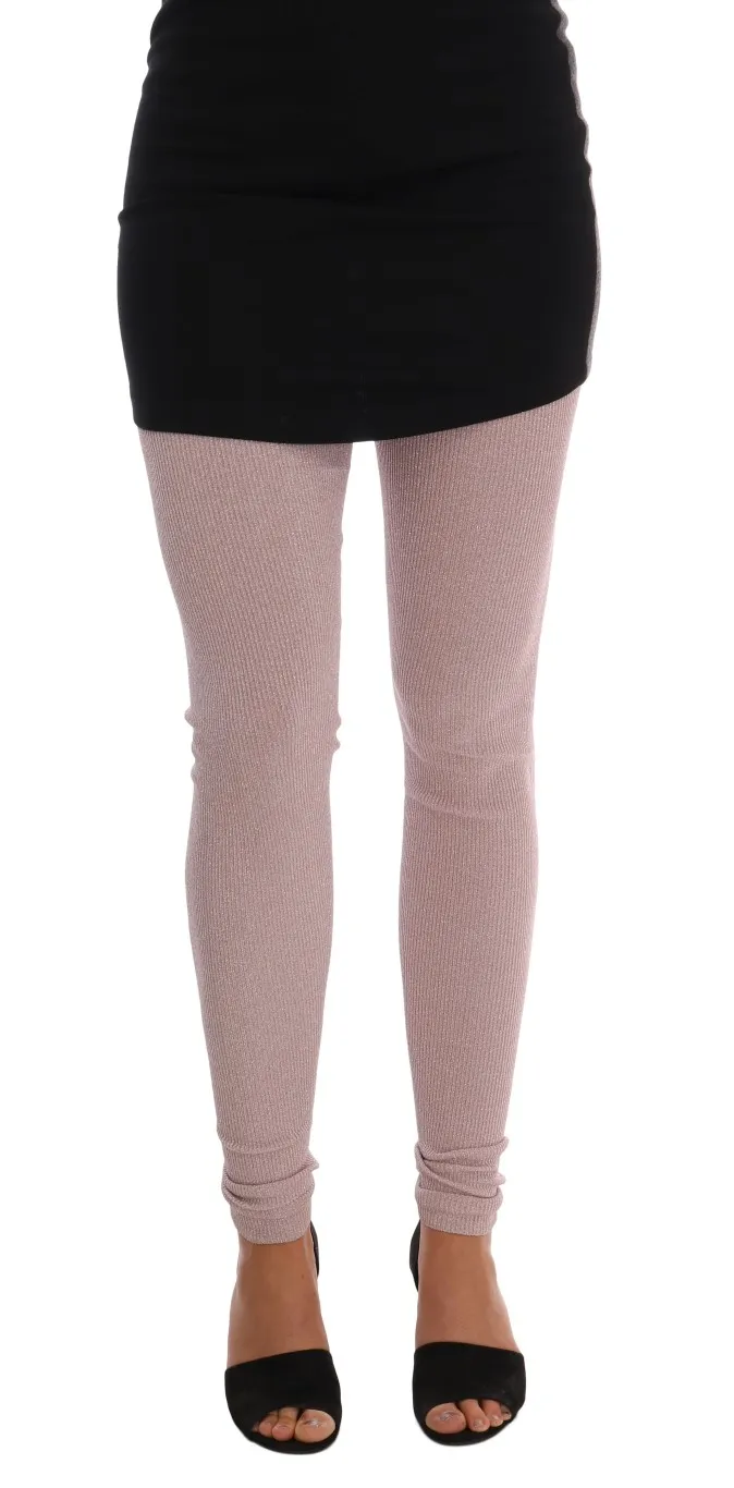 Dolce & Gabbana Women's Elegant Pink Mid-Waist Stretch Pants