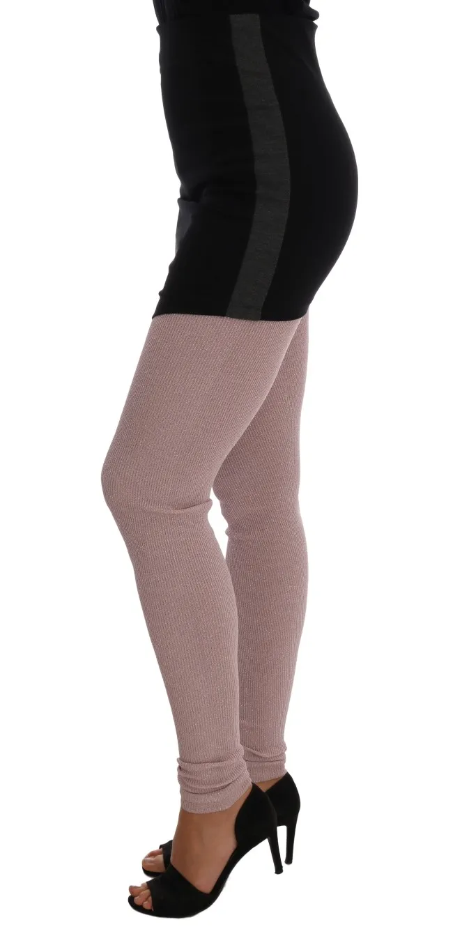 Dolce & Gabbana Women's Elegant Pink Mid-Waist Stretch Pants
