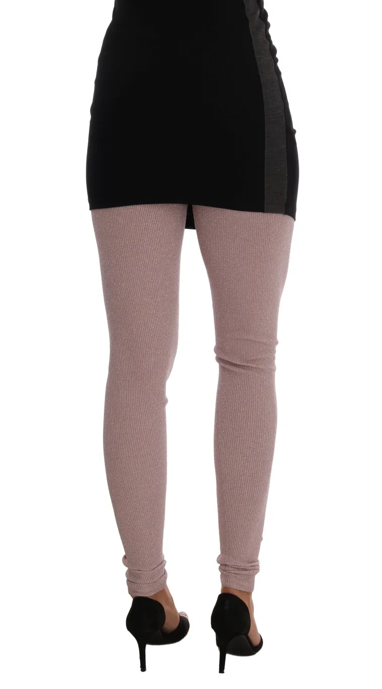 Dolce & Gabbana Women's Elegant Pink Mid-Waist Stretch Pants