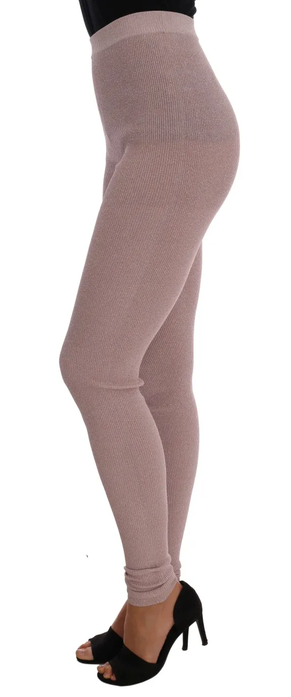 Dolce & Gabbana Women's Elegant Pink Mid-Waist Stretch Pants