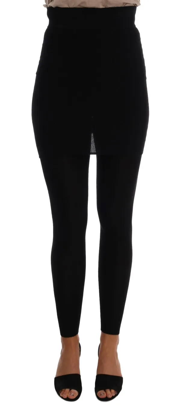 Dolce & Gabbana Women's Elegant Black Cashmere Silk Stretch Pants