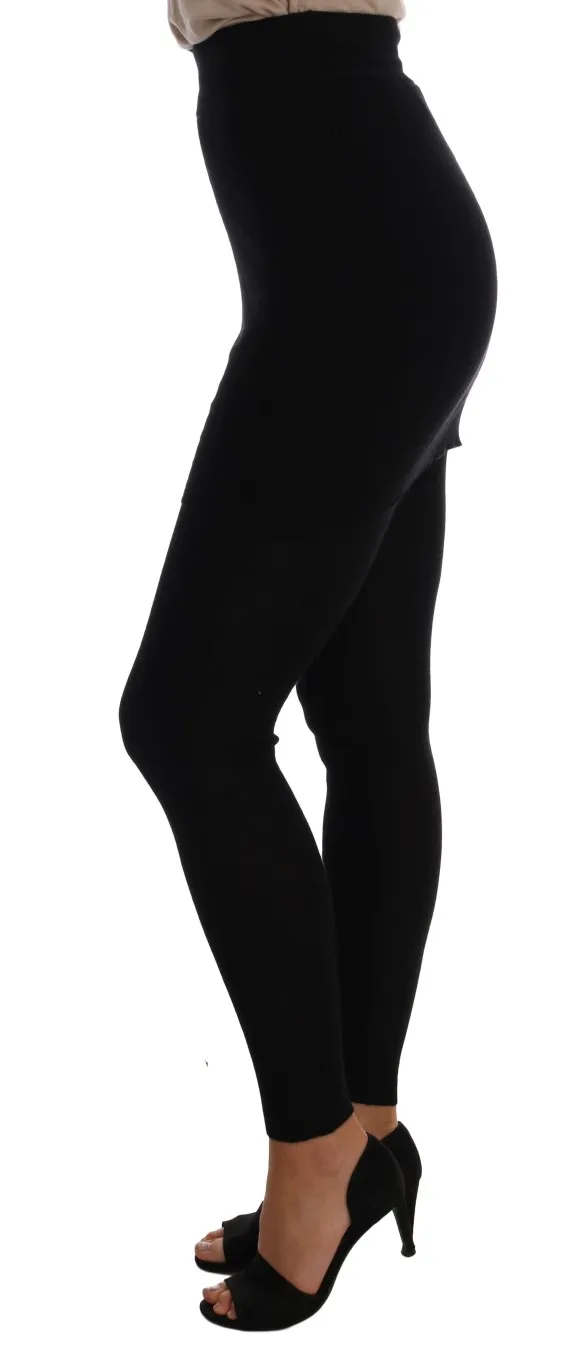 Dolce & Gabbana Women's Elegant Black Cashmere Silk Stretch Pants