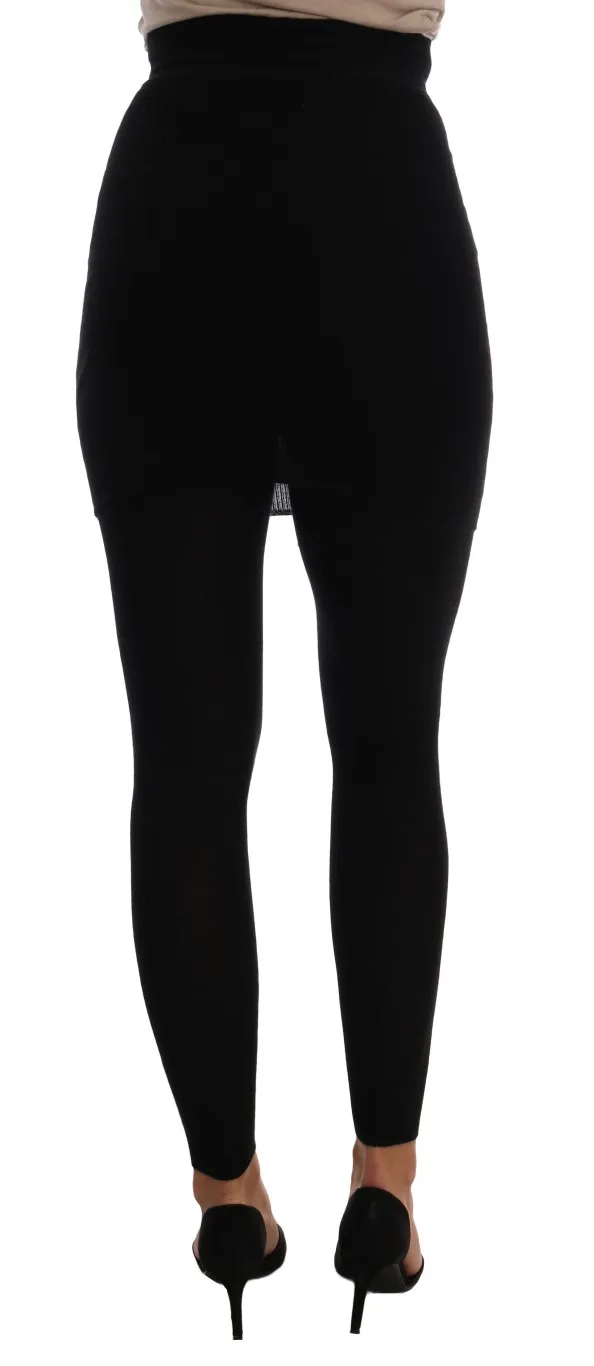 Dolce & Gabbana Women's Elegant Black Cashmere Silk Stretch Pants