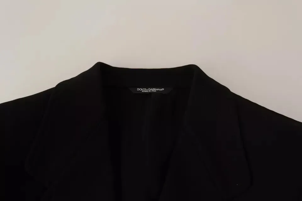 Dolce & Gabbana Men's Black Wool Slim Fit Coat Jacket Blazer