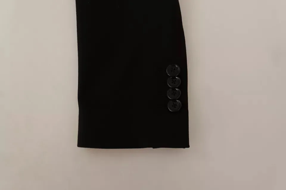 Dolce & Gabbana Men's Black Wool Slim Fit Coat Jacket Blazer