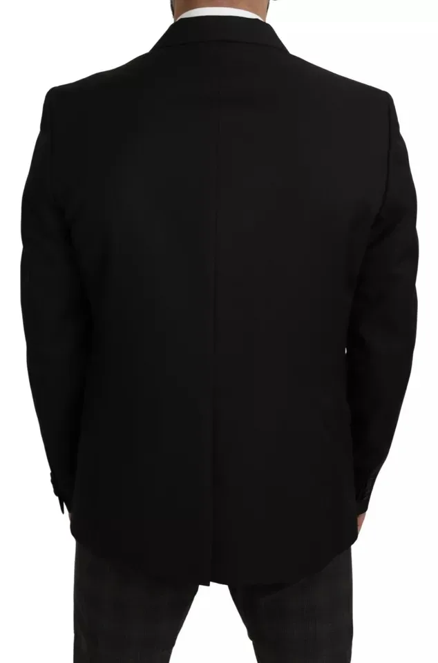 Dolce & Gabbana Men's Black Wool Slim Fit Notch Jacket Blazer
