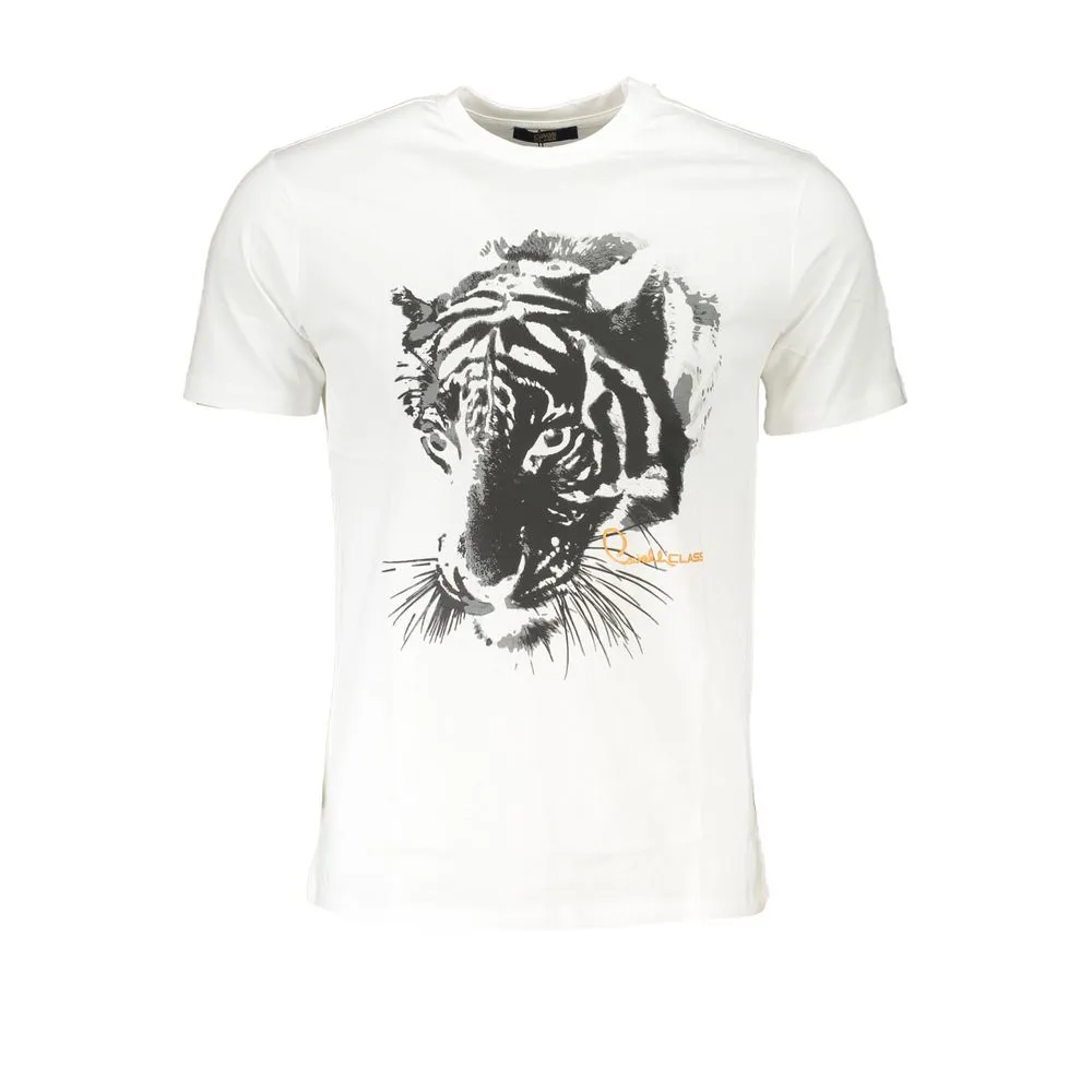 Cavalli Class Men's White Cotton T-Shirt