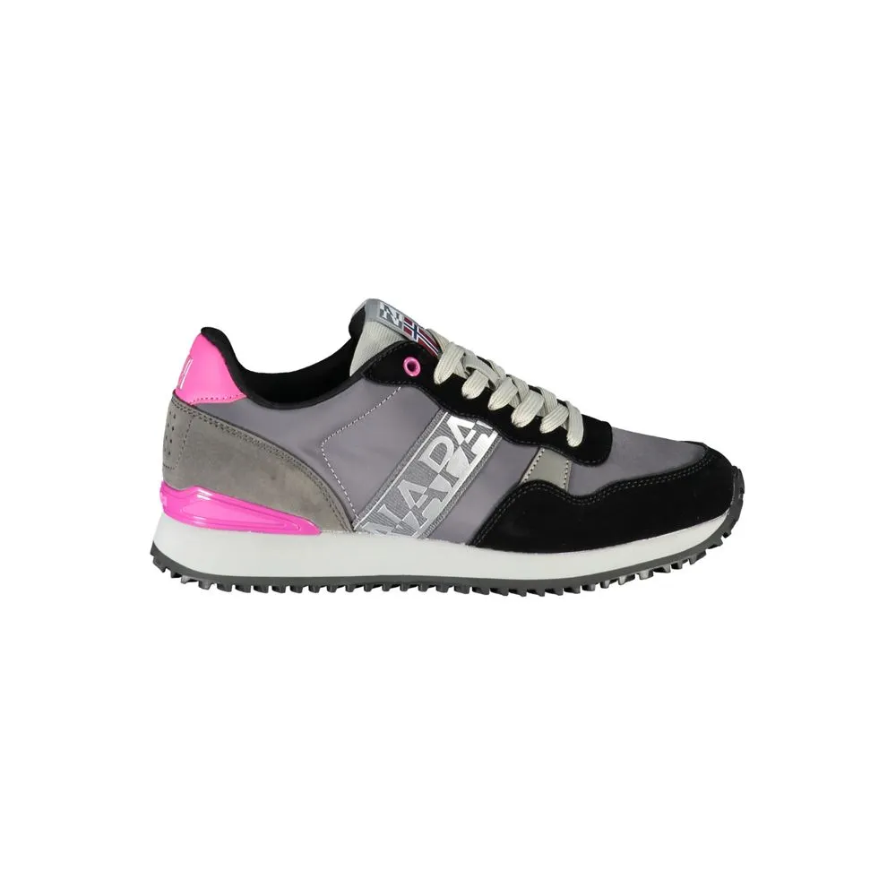 Napapijri Women's Chic Gray Contrast Lace-Up Sneakers