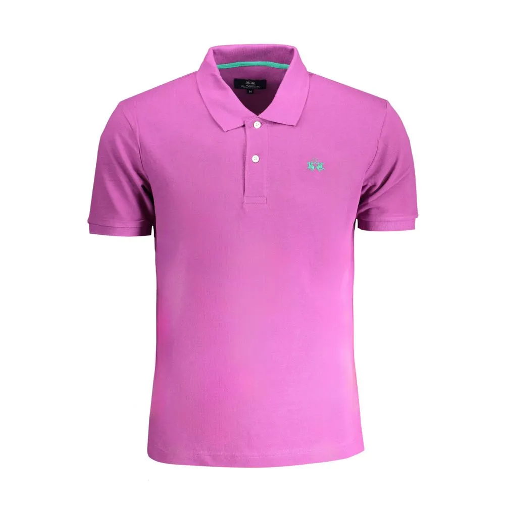 La Martina Men's Purple Cotton Polo Shirt
