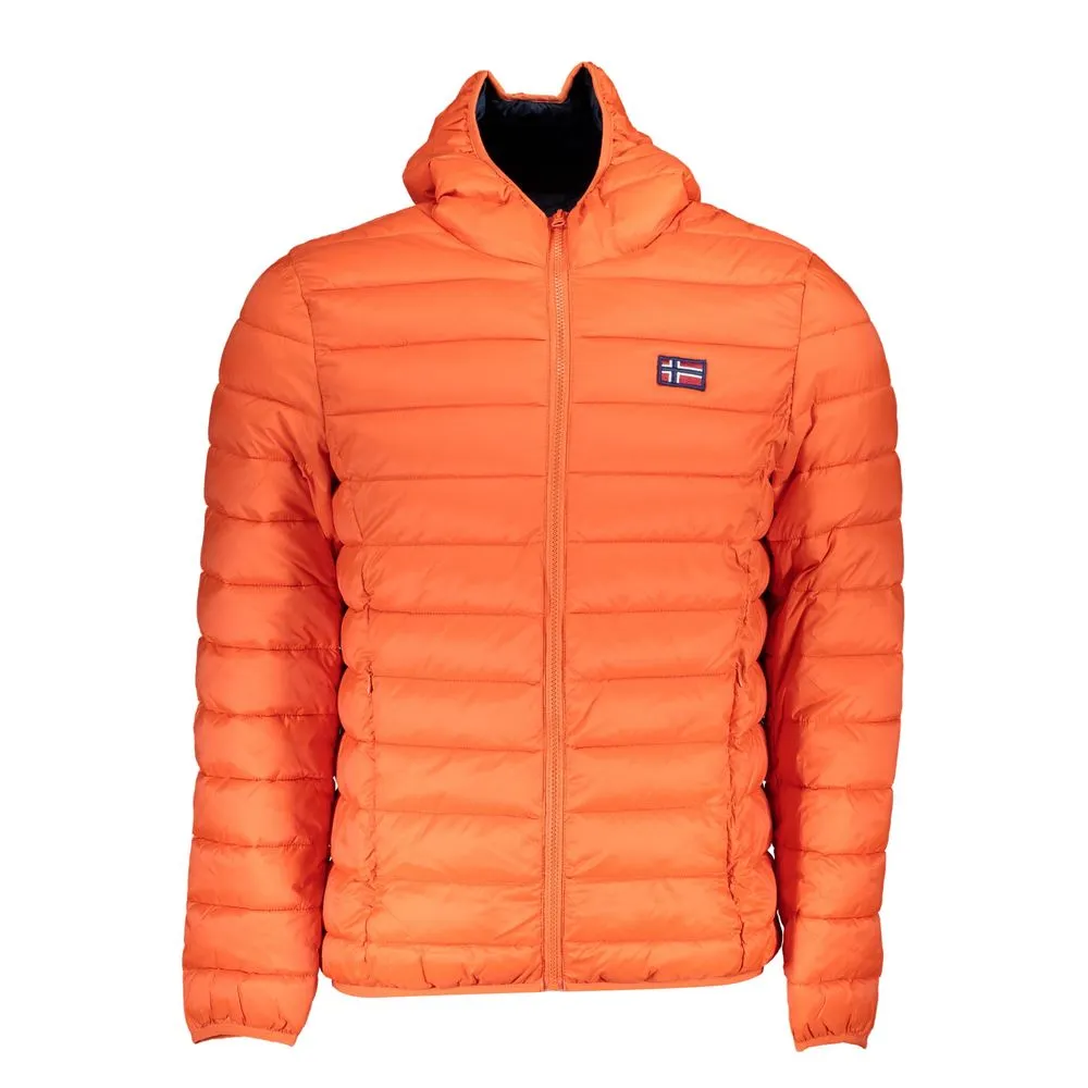 Norway 1963 Men's Vibrant Orange Hooded Polyamide Jacket