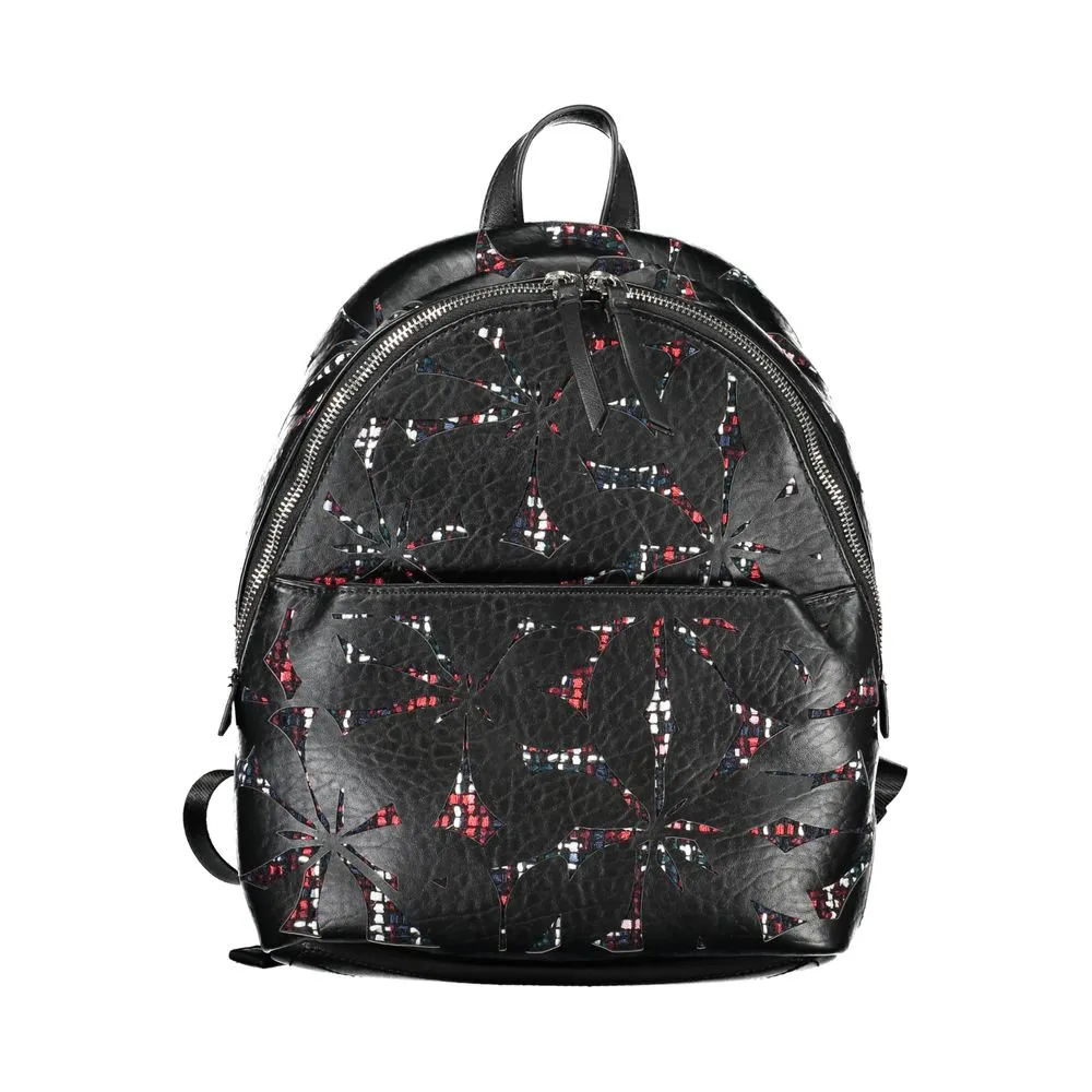 Desigual Women's Chic Black Backpack with Contrasting Details