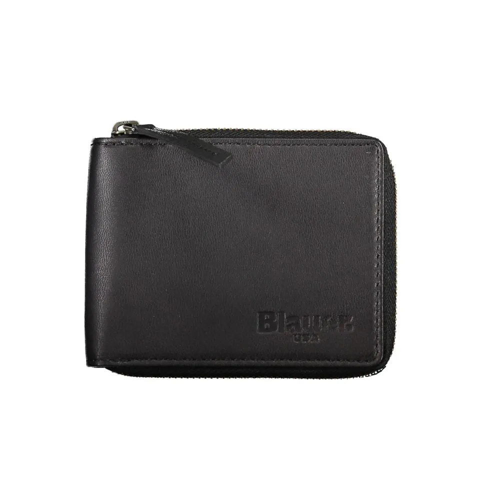 Blauer Men's Sleek Leather Round Wallet with Card Spaces