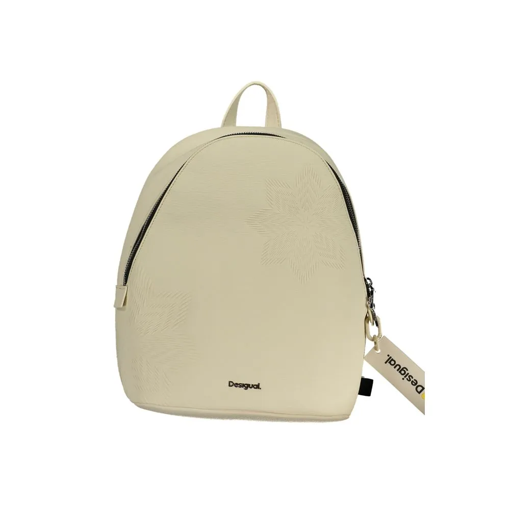 Desigual Women's Chic White Contrast Detail Backpack