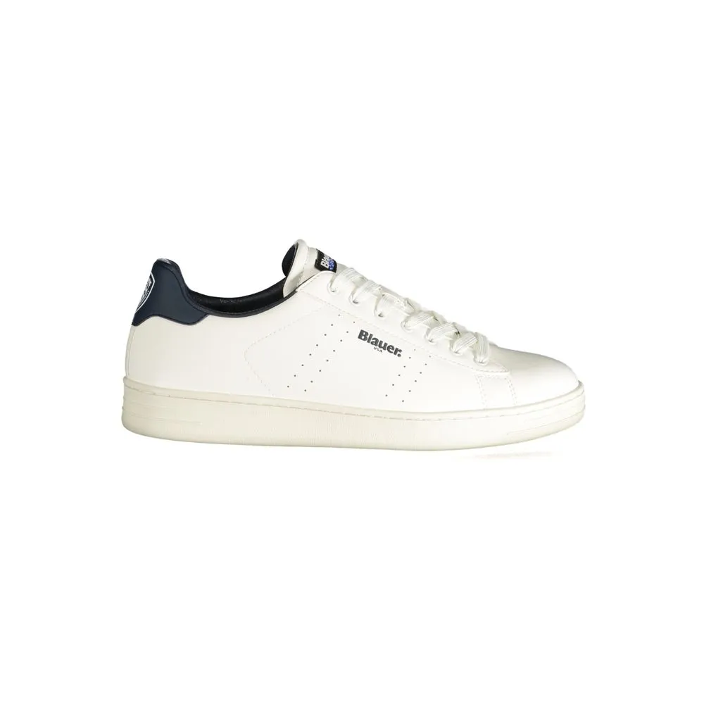 Blauer Men's White Polyester Sneaker
