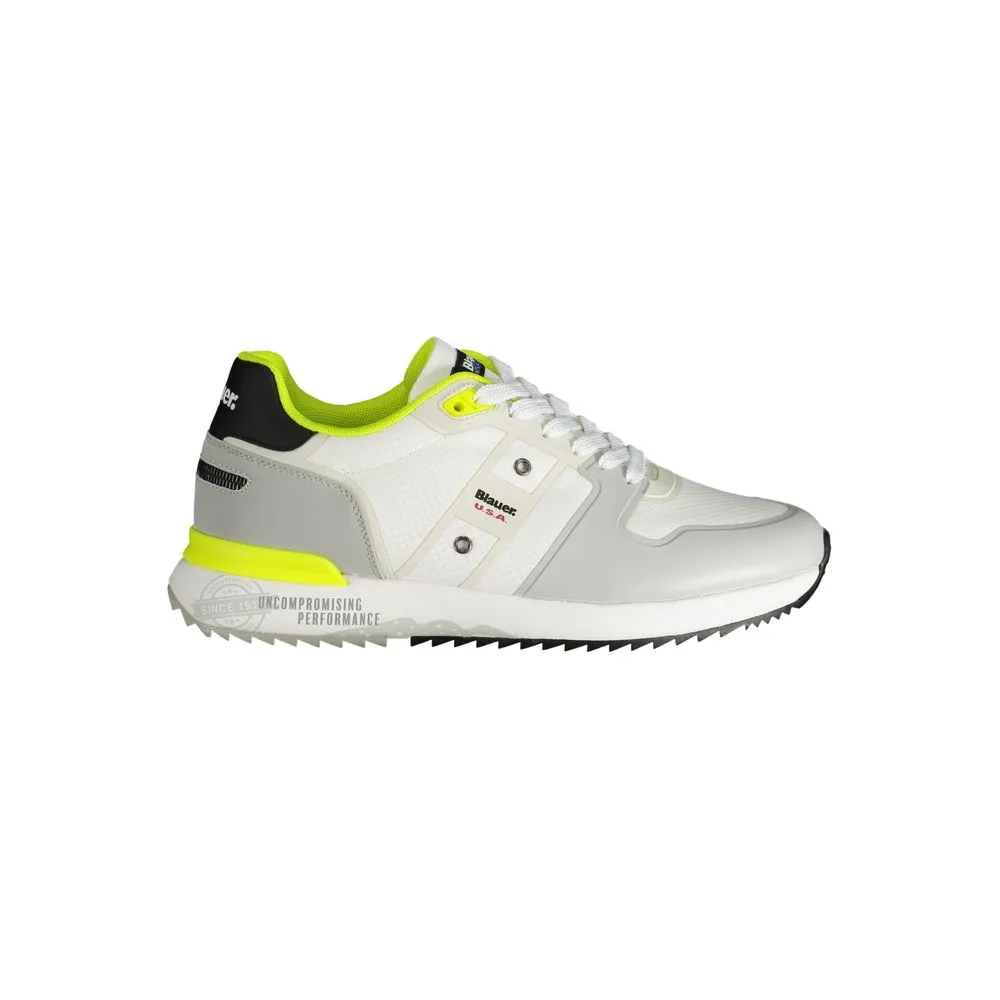 Blauer Men's White Polyester Sneaker