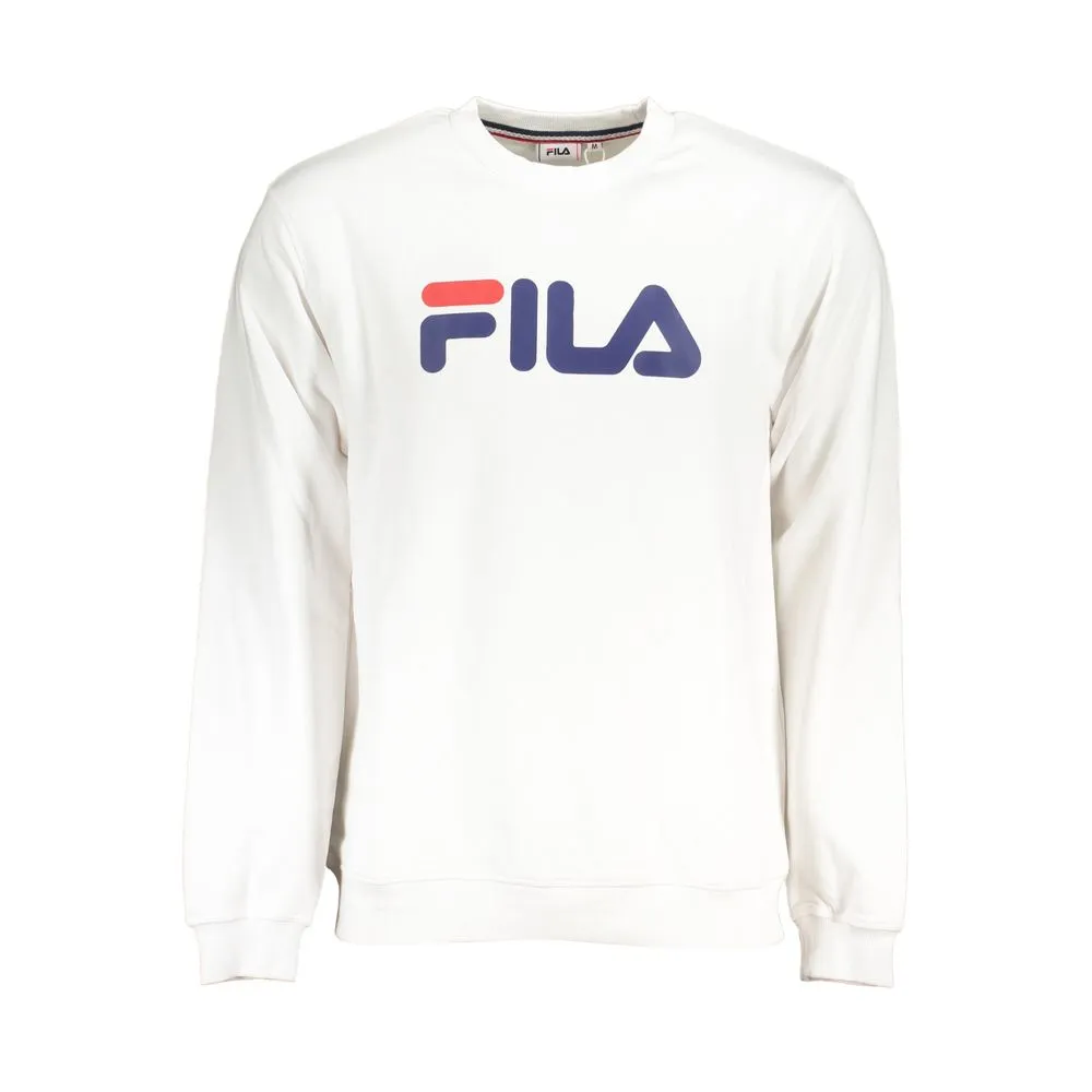 Fila Men's Classic Crew Neck Fleece Sweatshirt in White