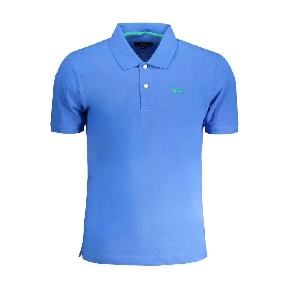 La Martina Men's Blue Cotton Polo Shirt