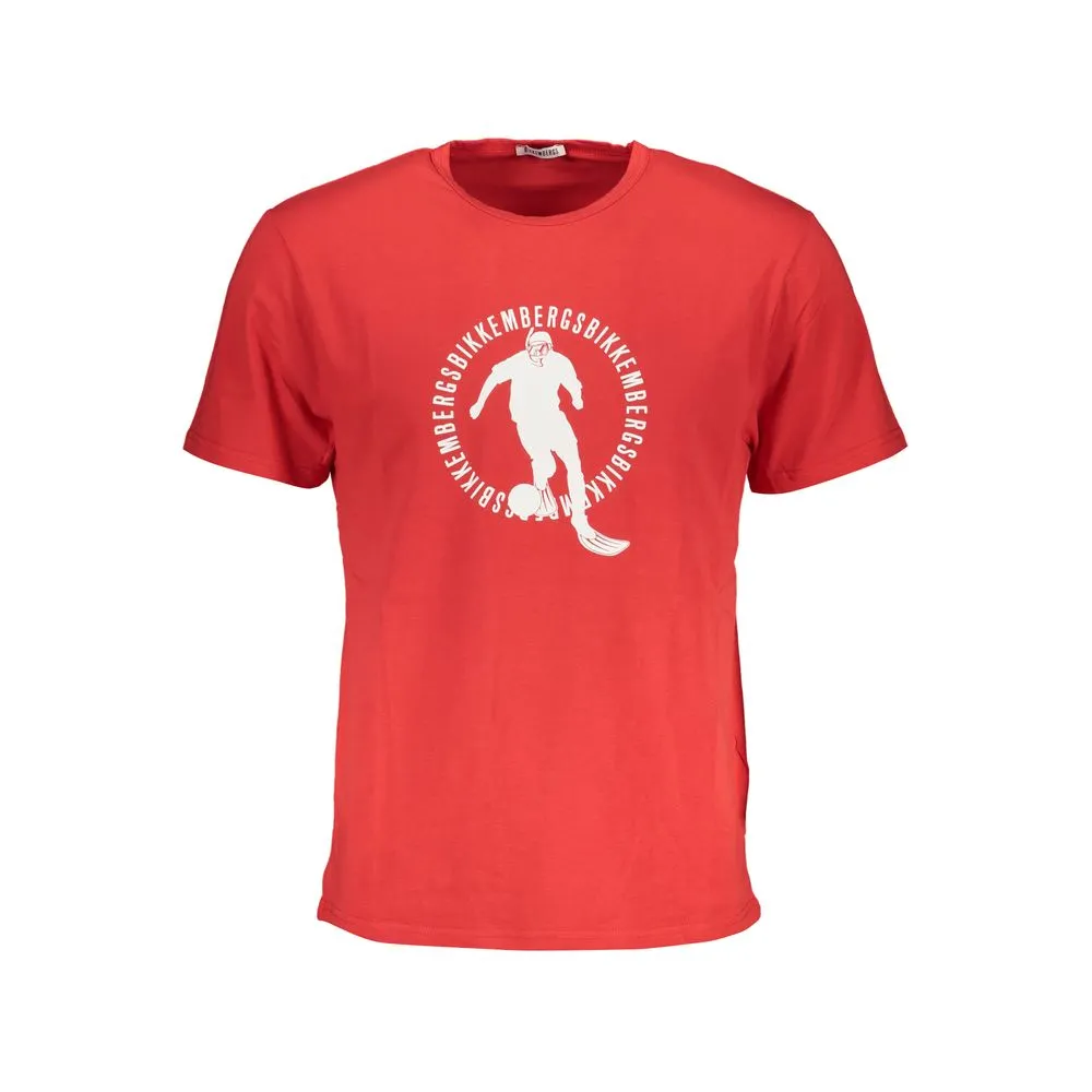 Bikkembergs Men's Red Cotton T-Shirt