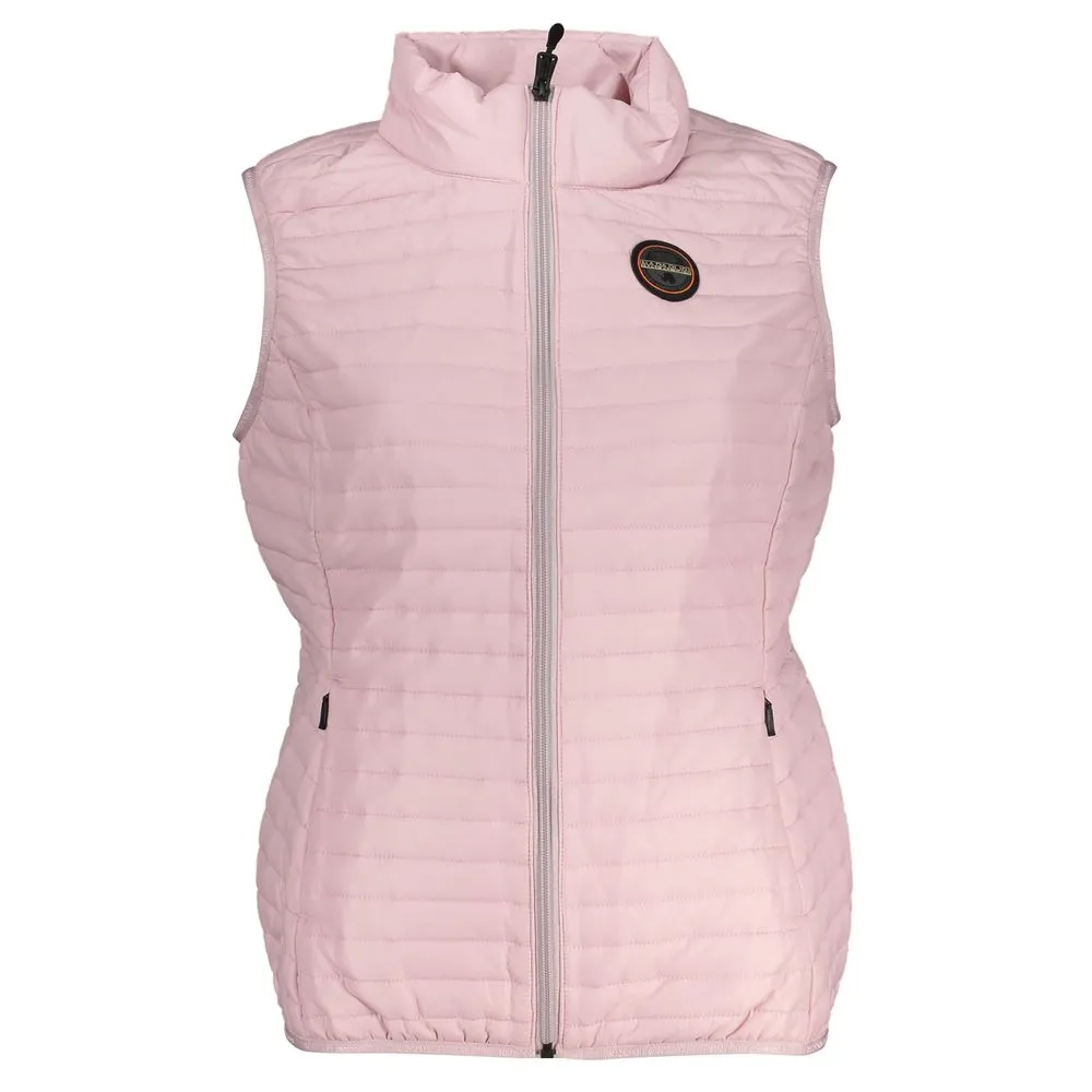 Napapijri Women's Sleeveless Pink Contrast Detail Jacket