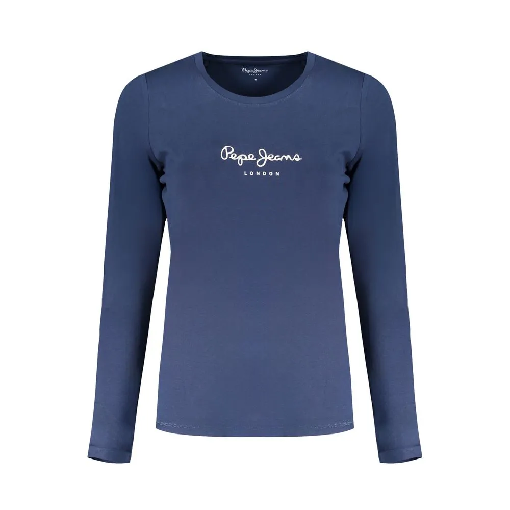 Pepe Jeans Women's Blue Cotton Tops & T-Shirt